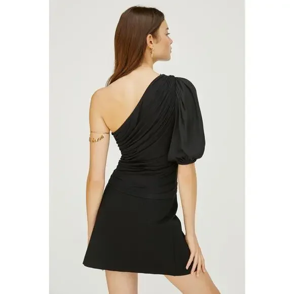 NWT Anthropologie DOLAN Single-Shoulder Black Top - Medium - Picture 8 of 10